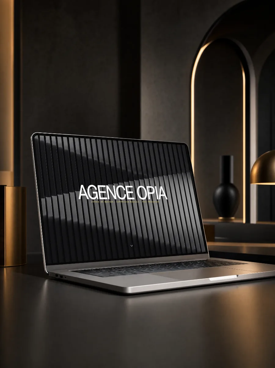 Le site de l'Agence Opia sur un écran d'ordinateur portable