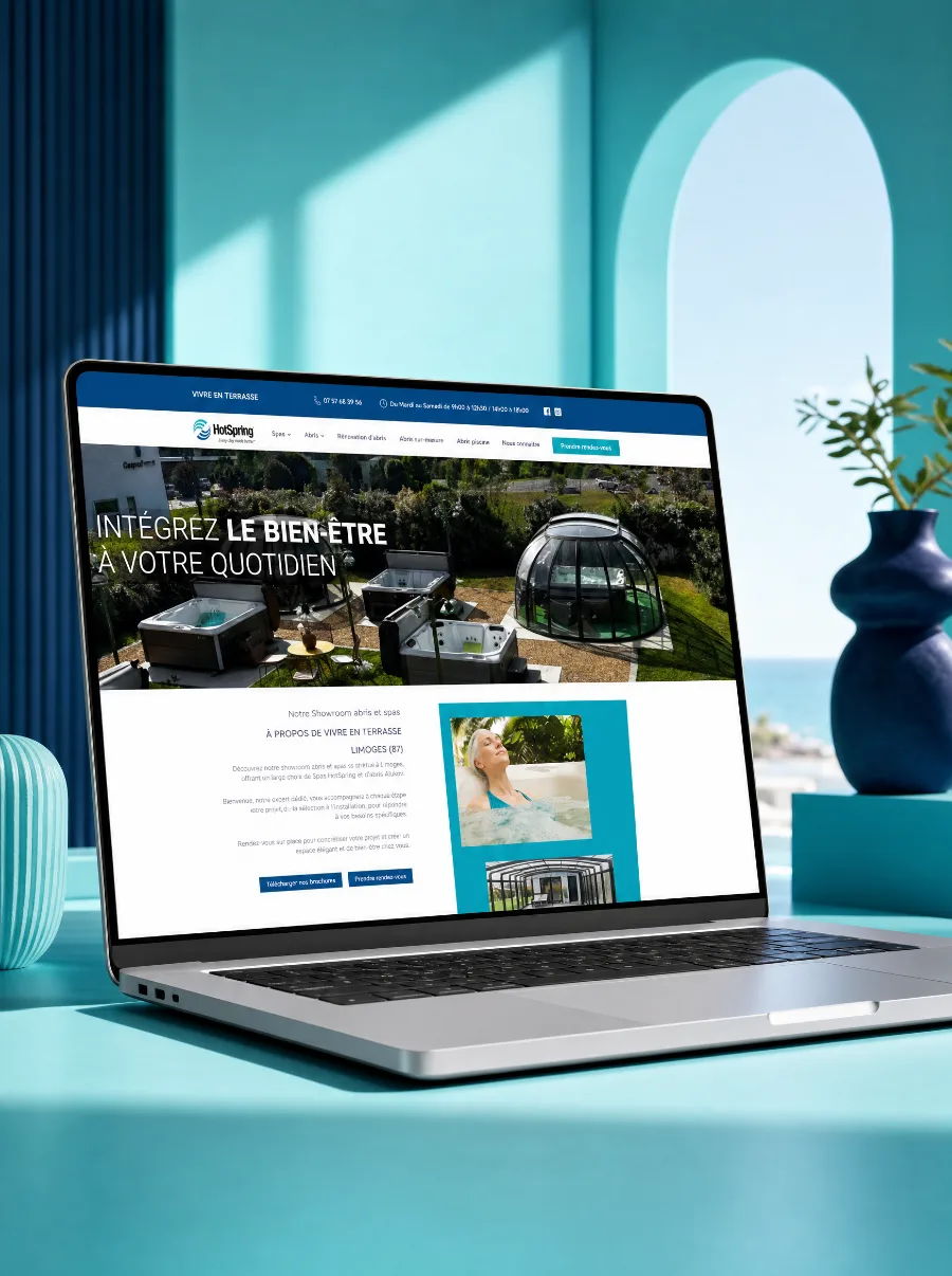 Le site de Vivre en Terrasse sur un écran d'ordinateur portable